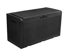 YITAHOME 380L Caja de Almacenaje de Jardín, Arcón de Ordenación Exterior para Almacenamiento al Aire Libre para Muebles de Patio