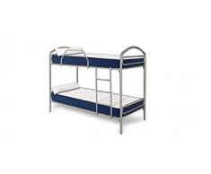 HOGAR24 ES Litera Metálica + 2 Colchones Viscoelásticos Viscorelax + 2 Almohadas de Fibra, 90x180