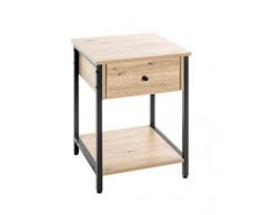 Haku Möbel Mesa Auxiliar, Metal Paneles de partículas alveolares, Negro-Roble, P 40 x L 40 x H 55 cm