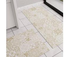 PETTI Artigiani Italiani - Alfombra de Cocina, Antideslizante y Lavable, Alfombra de Cocina, Alfombra de Cocina, 52 x 180 cm, diseño Vietri Tortora, 100% Made in Italy
