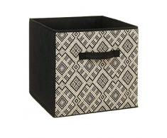 Cesta de tela 31x31 cm Mix N Modul estampado blanco y negro