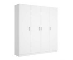 DEKIT - Armario de 4 puertas color Blanco 215x200x52 cm - Modelo MAXI
