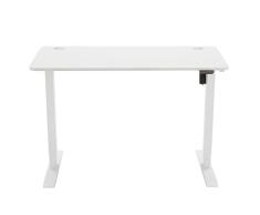 Marca Amazon - Movian - Escritorio eléctrico de altura regulable para trabajar sentado o de pie, 120 x 60 cm, tablero y estructura blancos