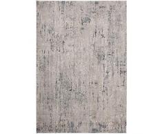 Safavieh Alfombra Rectangular Abstracta Trenzada, colección Invista, Color Crema/carbón, 122 x 183 cm, 80% Polipropileno y 20% poliéster