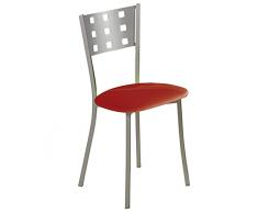 ASTIMESA SCMCRO Dos sillas de Cocina, Metal, Rojo, Altura de Asiento 45 cms