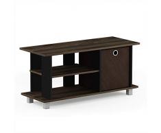 Furinno Simplistic mesa para TV, Madera, Columbia Nogal y marrón Oscuro, 32.51 x 80 x 38.35 cm