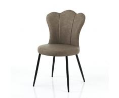 Oresteluchetta Juego de 4 sillas Kamala Old Sand, Cuero sintético Acero aleado, TóRTOLA, H.90 L.52 P.55