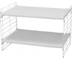 Iris Ohyama, Estante modular y extensible, bajo el fregadero, 2 niveles, extensible de 42 a 70 cm, 5 cuchillas extraíbles, cocina - Telescopic Rack 2-tier USD-2V - Blanco