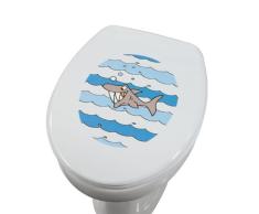 Wenko 18646100 - Pegatina Decorativa para Tapa de Inodoro, diseño de tiburón, Color Azul