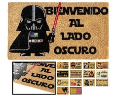 LucaHome - Felpudo Coco Entrada casa 40x60 con Base Antideslizante, Felpudo de Coco Divertido Lado Oscuro,Felpudo Absorbente, Ideal para Puerta Exterior o Pasillo