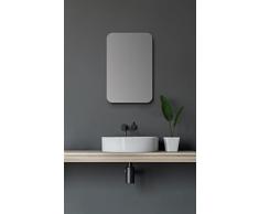 Talos Ovalado Armario con Espejo para baño, Aluminio Vidrio, Negro, 40 x 60 cm
