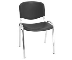 Silla Express P Silla Confidente ISO Polipropileno, Acero, Negro, 55x53x79 cm
