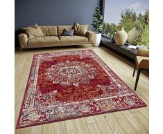 Hanse Home Maderno Alfombra Oriental clásica de Tejido denso con Adornos, Aspecto Vintage, Suave Pelo Corto para Dormitorio, Comedor, Sala de Estar, Pasillo, Rojo, 80 x 240 cm