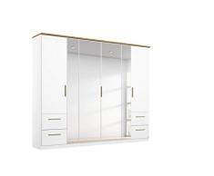 Rauch Carlsson - Armario de Madera con Puertas giratorias, Color Blanco y Roble Macizo, 226 x 58 x 212 cm