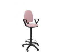 Piqueras y Crespo Taburete Ayna Bali Rosa pálido Brazos fijos Ruedas de parquet, Talla Unica