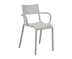 Kartell Generic A Silla, Gris, 52.5 x 52 x 79 cm, 2 Unidades