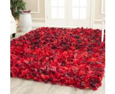 Safavieh Shaggy SG951 - Alfombra Rectangular con Nudos a Mano, Color Rojo y Multicolor, 152 x 244 cm para salón, Dormitorio o Cualquier Espacio Interior