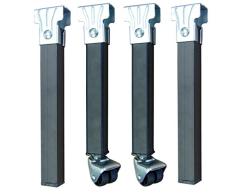 IMEX EL ZORRO Juego 4 Patas somier con Ruedas, Metal, Neutro, 250x35x35 mm