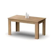 MUEBLES PITARCH Mesa Fija, Aglomerado de partículas y melamina de Alta Densidad, Roble Gold, 77x140x80cm/77x195x80cm