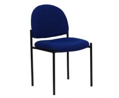 Flash Furniture Cómoda Silla de recepción Lateral apilable, Acero aleado, Tela Azul Marino, 66.040000000000006 x 49.53 x 19.05 cm