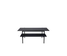 Venture Home 15603-588 Mesa de sofá, Cristal de mármol, Metal, Negro