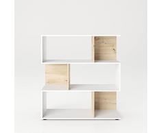 Phoenix Safe Estantería SHELFY con 6 Compartimentos, Roble Artisan con Color Blanco