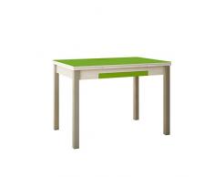 ASTIMESA Mesa de Cocina, Metal, Verde, 90x50cm-extendida 140x50 cms