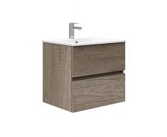 Baikal Mueble de Baño Onyx. Suspendido en Pared, con Lavabo cerámico. Varios Acabados y Medidas. Mueble Montado. 2 CAJONES 70 Nebraska
