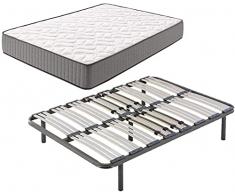 HOGAR24 ES Viscofarma 3D Colchón viscoelástico + Somier multiláminas con Patas y reguladores lumbares, 140 x 200 cm