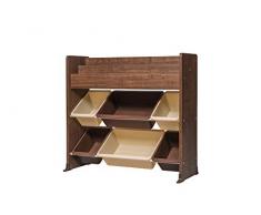 Iris Ohyama, Armario de 3 niveles / Librería infantil / Estanterías infantiles Juguete / Armario infantil, Diseño y Modular, Casa, sala de juegos - Kids Toy Rack - ETHR-26 - Roble