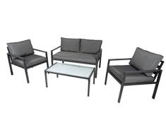 Lifetime Garden Lounge Milan-Juego de Muebles de jardín (4 Piezas) Conjunto, Negro, Talla única