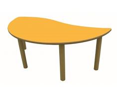 Mobeduc Mesa Infantil semirredonda Onda, Amarillo, 120 x 60 cm, Talla 0