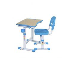 FD FUN DESK Blue Idimex Piccolino II-Escritorio Infantil (Altura Regulable, con Silla), Azul, 664x474x540-760 mm
