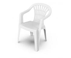 PRO GARDEN Pengo Sillón monoblock Lyra de plástico, Color Blanco, Multicolor, único