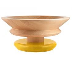 Alessi Centro de Mesa en Madera de Tilo. Pié Colorado, Anaranjado 100 Values Collection, Talla Unica