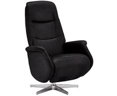 Ibbe Design Sillón Relax Sillón Reclinable Negro Reclinación Manual Delta Tapizado en Tela, Ajustable