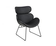 AC Design Furniture Sillón Lena, Imitación Cuero, Negro, 78.5 x 69 x 90.5 cm