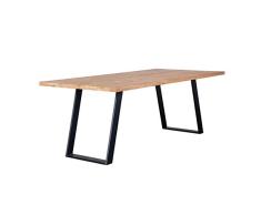 Zons Mesa de Comedor para 6 – 8 Personas de Madera Maciza de Roble, 180x90xH75 cm EP4 cm