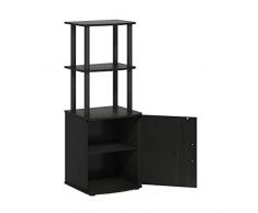 Furinno Turn-N-Tube exhibición de Mesa Auxiliar de Entretenimiento de TV de 2 Niveles con Armario de Almacenamiento, Madera, Blackwood/Negro, 2 estantes