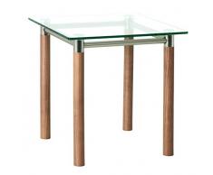 Haku Möbel 42669 mesa auxiliar 42 x 42 x 43 cm, níquel / satinado / noce