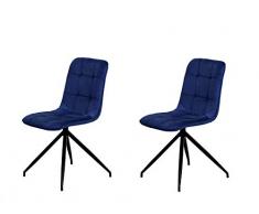 La Silla Española Maderuelo Silla, Telas, Azul índigo, Medidas: 46cm (Ancho) x 57cm (Fondo) x 88cm (Alto)