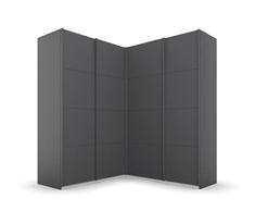 Rauch Möbel Quadra Armario de Esquina de Puertas suspendidas, Madera de ingeniería, Gris, 181x210x187