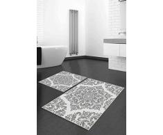 Questo Casa, Base Decorativa, Antideslizante, Juego de tapete de baño Delgado Moderno Lavable de 2 Piezas, Rectangular, Alfombra de baño, Alfombra de baño, 0.9Mc, Pila:4mm, 60x100 Cm, 50x60 Cm