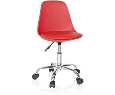 hjh OFFICE 742013 Silla Giratoria para Niños Fancy II Piel sintética Rojo, Sillas de Escritorio Infantiles, Ajustable en Altura, Silla Juvenil