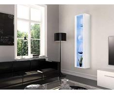 Theta design by homemania Armario, Armario Tallinn, Cuerpo Color Blanco Mate, Frente Color Blanco Brillante PVC