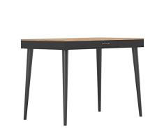 Temahome Mesa alta Temahome Horizon, tablero de partículas de melamina, roble/negro, 134 x 101 x 85 Cm