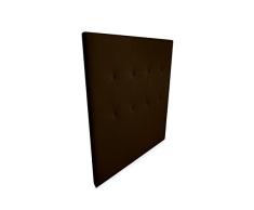 DUÉRMETE ONLINE Cabecero Burdeos Acolchado, Tapizado Premium en Polipiel de Alta Gama, Práctico y de Atractivo Diseño, Madera, Chocolate, 115 x 120 cm (Cama 100/105)