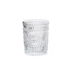 DRW Set de 6 Vasos Bajos de 300ml de Cristal Transparente 8x10cm