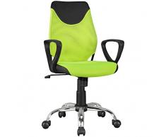 Amstyle Silla de Escritorio Infantil Kika Negro Cal para niños a Partir de 6 con Respaldo, Silla de Oficina ergonómica giratoria para Infantil, Juvenil Silla Altura Regulable