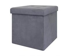 THE HOME DECO FACTORY hd3415 baúl reposapiés Plegable poliéster Gris Oscuro 37, 50 x 37, 50 cm